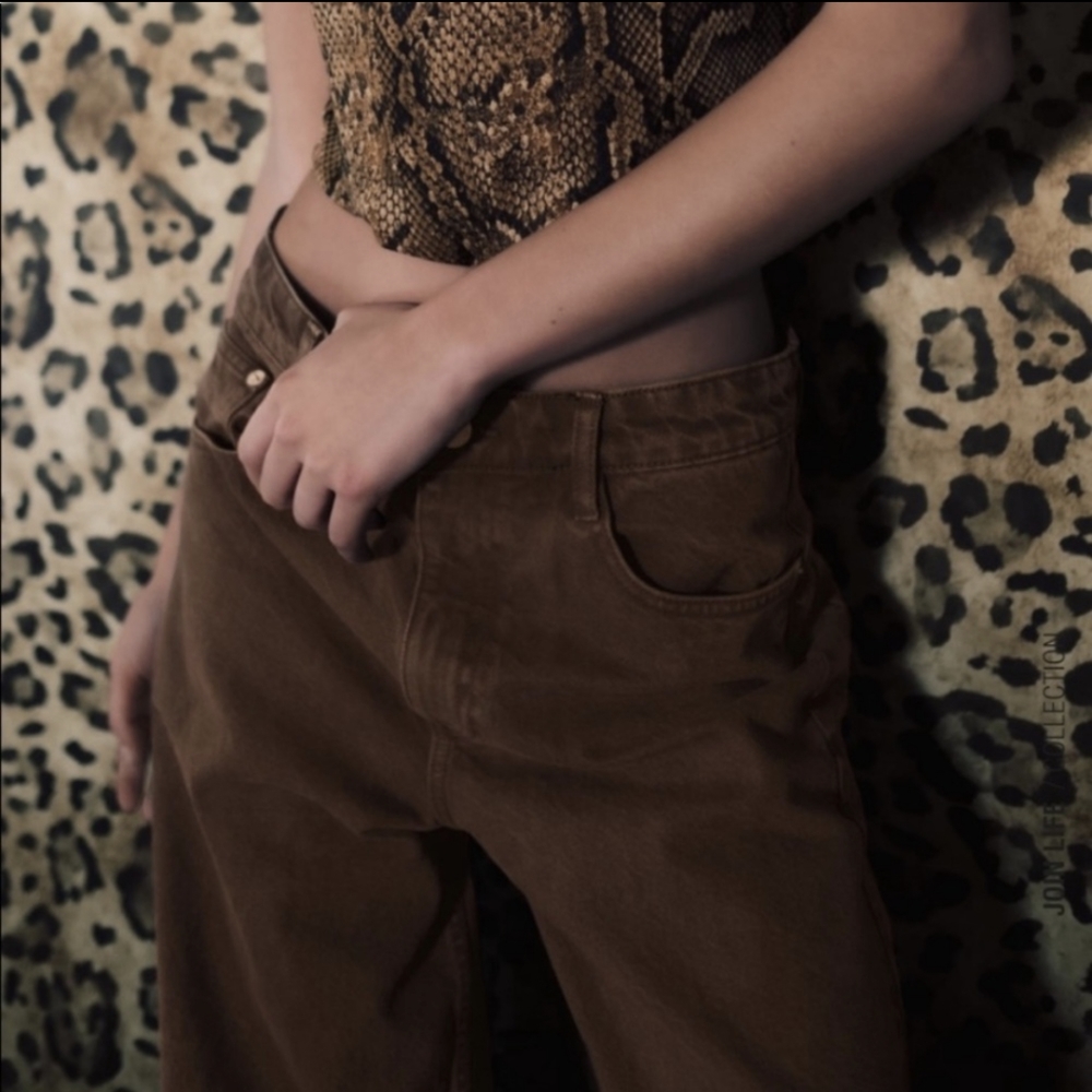 Zara Brand Mid Rise Brown Jeans EUR 40 US 8
